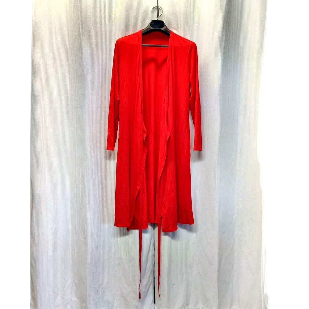 Weekenders  Open-Front Cardigan Robe Long-Sleeve Large Viscose Blend Tie-Strand